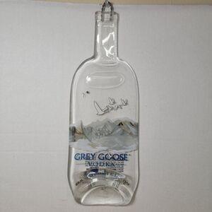 Grey Goose Vodka Flattened Glass Bottle w/ Wall Hanger